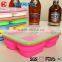 3 Compartment Portable Silicone Collapsible Microwave Lunch Box Food Storage Box