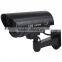 Security black CCTV False Outdoor CCD Camera Red LED Light Bullet proof Dummy Camera 11A