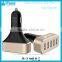 5 Port USB Car Charger Adapter, 12A Color Aluminum Circle Auto Car Adaptor,Two USB Car Charger