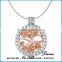 Crazy hot Custom stainless steel DIY coin crystal tree of life pendant fashion women necklace jewelry