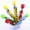short promotional stylus ball pen screen touch pen with rose flower shaped click top