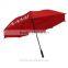 Red color windproof automatic open golf umbrella with air vents