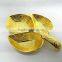 Wedding gift, promotional gift leaf shape gold plated brass tray