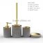 4 Piece concrete material Carving texture Bathroom Accessory set Soap Dish Dispenser Toothbrush Holder Set