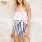 Fashion Images of Ladies Casual Tops Satin Women Cami Top with lace