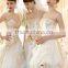 white champagne lace strapless ball gown cathedral/ royal train wedding dresses