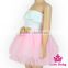 52SQG060 Lovebaby wholesale 3 layers pink chiffon tutu skirt with sequin bow attach short casual party tutu skirts and blouses