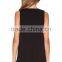 contrast elasticized trim cut-out sides silk tank tops