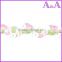 Pink and green wedding dress decorative trim materials fabric chemical embroidery with beads cord guipure bobbin lace