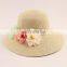 Sunscreen Basin Cap Sunshade Straw Hat Flower Pure Colour Beach Hat