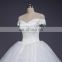 High-end customize V neck cap sleeve long trail ball gown 2017 Aline wedding dresses