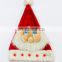 Wholesale High Quality Luxury Plush 3D Cartoon Design LED Flashing Santa Claus Christmas Hat with Light Eyes Nose and Beard