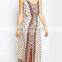 2015 Summer Design Beautiful Sleeveless women print chiffon Long dress