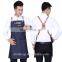 cotton denim kitchen apron with custom logo high quality chinese supplier