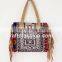 Exclusive fashionable women's Leather Fringe Tote Bag- Vintage banjara gypsy tribal Leather Fringe bag- Ethnic Boho Leather bag