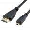 Micro HDMI to HDMI D-type HD cable with 14+1 pure copper core line for PC/tablet/camera