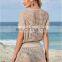 Knitted Beach Sarong Tunic Hollow out Swim suit Cover up White Beach Pareo Beach Bathing suit