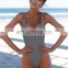 hot sale Solid color backless women's swimwear one piece bikini