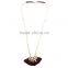 Hot Sale Jewelry Handmade wooden color small Beads silk Tassel Necklace LY013