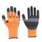 Orange Polyester Loop Napping Liner Latex Crinkle Coated Gloves Winter Working