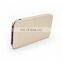 Oem logo print super thin metal power bank 8000mah golden oem color power portable charger