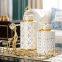 Nordic Light Luxury Moden White Blue Black Gold Storage Jar For Dining Room Decor