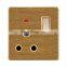 Type 86 South Africa Standard 3-Pin Wall Switched Socket With Led Light Thick Solid Wood Panel Sockets And Switch Electrical 15A