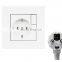 EU Standard Wall Socket Grounded With 2 USB Charge Port Hidden Soft LED + 1 Gang 1 Way On / Off Light Switch PC Panel