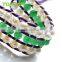 Topearl Jewelry Freshwater Pearl Bracelet Malaysian Jade Bracelet Woven Leather Wrap Bangle CLL176