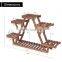 Wood Plant Stand Indoor Outdoor 3 Tier Vertical Carbonized Multiple Planter Holder Flower Ladder Stair Shelf Garden Balcony