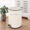 New Home 5L Indoor Stainless Steel Round Kitchen Bin Bathroom Pedal Waste Bins with Plastic Cover