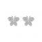 925 sterling silver butterfly inlaid zircon earrings women's sweet and simple earrings autumn and winter new fashion earrings