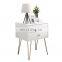 Bedroom white wooden bedside table night stand