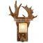 Vintage resin Deer Animal LED wall lamp restaurant coffee shop decorative wall light led gold antler wall lamp