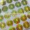 Gold color round shape custom logo tamper proof hologram sticker with random serial number printing