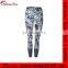 black and white design Sublimation printed leggings pants fitness printed yoga leggings for women