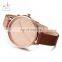 SHENGKE Reloj Mujer Quartz Watchs 3ATM Water Resist Wristwatch Brown PU Strap Wacth Modest Luxury Womens Wacth K0039L