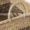 Set of 2 Striped Black & White Natural Seagras Basket With Handle Customized Color Storage Basket Wholesale