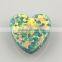 Synthetic Moon Yellow Light Green Machine cut heart shape opal cabochon make in China
