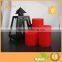 Pure Red LED Candle Set Round Edge Battery Operated Fake Wick Unscented Flameless Wax Pillar Candles Assorted Sizes Red Color