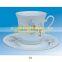 White Two-tone Color Glazed Ceramic Stoneware Coffee Tea Cups & Saucers Sets