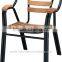 Special design restaurant used wooden armrest dining chairs