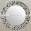 Iridescent colorful handmade bathroom mosaic glass round mirror for decor