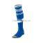 wholesale custom cheap striped club white blue soccer socks