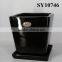 wholesale square black ceramic flower pot with saucer