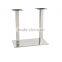 foshan furniture OEM metal tube square table base with stainless steel leg