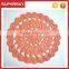 V-214 Knitting orange crochet big flower coasters for table decor lace crochet mug mats