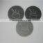 Round natural slate wine cup coaster with carved image