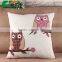 2015 Cartoon Owl the Embroidery Cotton and Linen Pillowcases Creative Home Cloth Art Sofa Cushion Cover