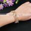 2015 new wholesale rhinestone pave crystal chain bead bangle bracelet